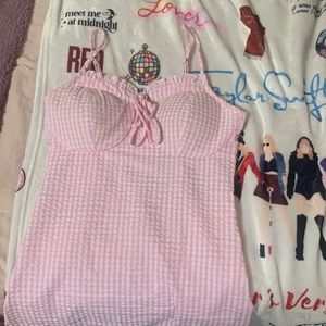 pink checkered dress